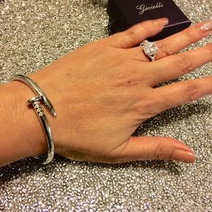 Gioielli emerald cut sterling silver ring .925-New